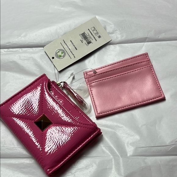 Pink Patent PU Leather Wallet with stud detail - Picture 4 of 7